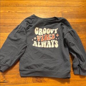 Groovy Vibes Always Kids Sweatshirt - Black